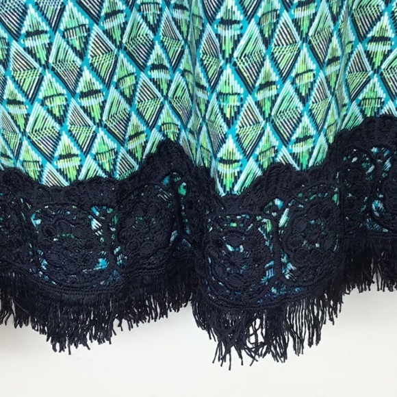 Stylus Fringe Sleeveless Tank Top Size 1X Blue - Picture 5 of 6